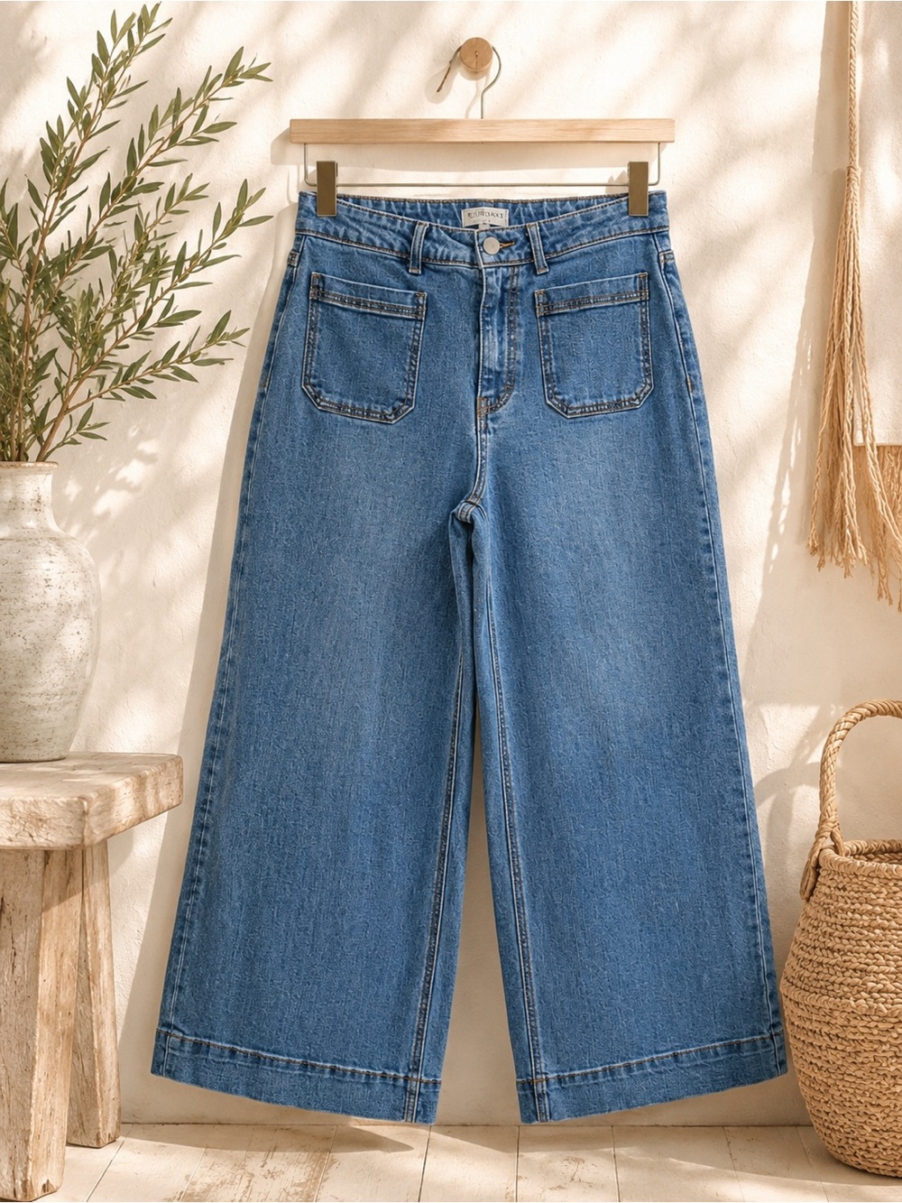 ✨ 78 & Sunny Medium Blue Wash Caroline Wide Leg Jeans Size 8 ✨